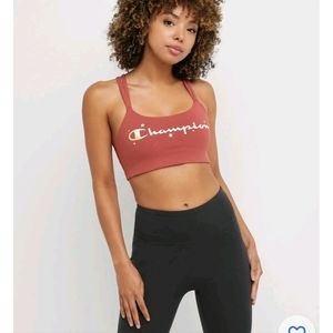 Champion Sports Bra Women Racerback The Authentic Strappy Script Foil St…